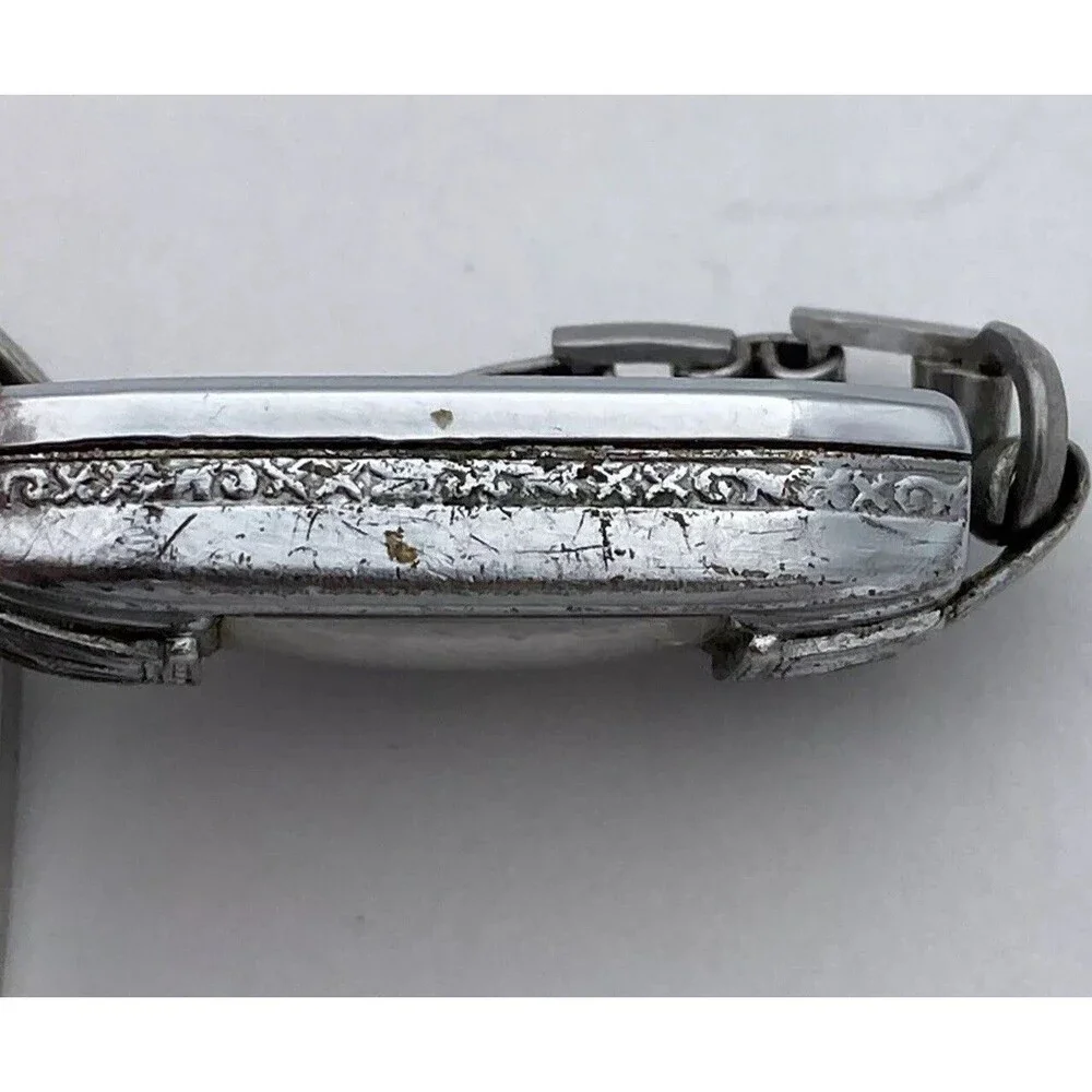 Art Deco Gotham Ladies Wrist Watch Chrome Plated & Kestenmade Permawear Bracelet